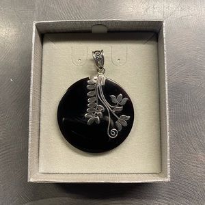Sterling Silver and Black Stone Pendant
